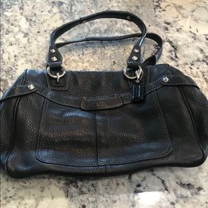 Black pebble leather Coach purse